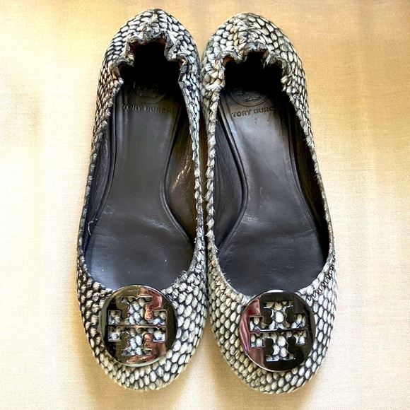 Tory Burch Reva Pony Hair Snakeskin Pattern Ballet Flats sz.6.5 - Picture 1 of 9